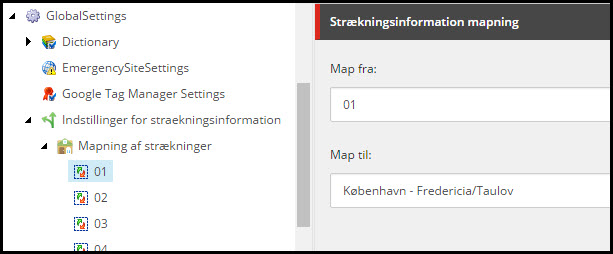 Strækningsinformation